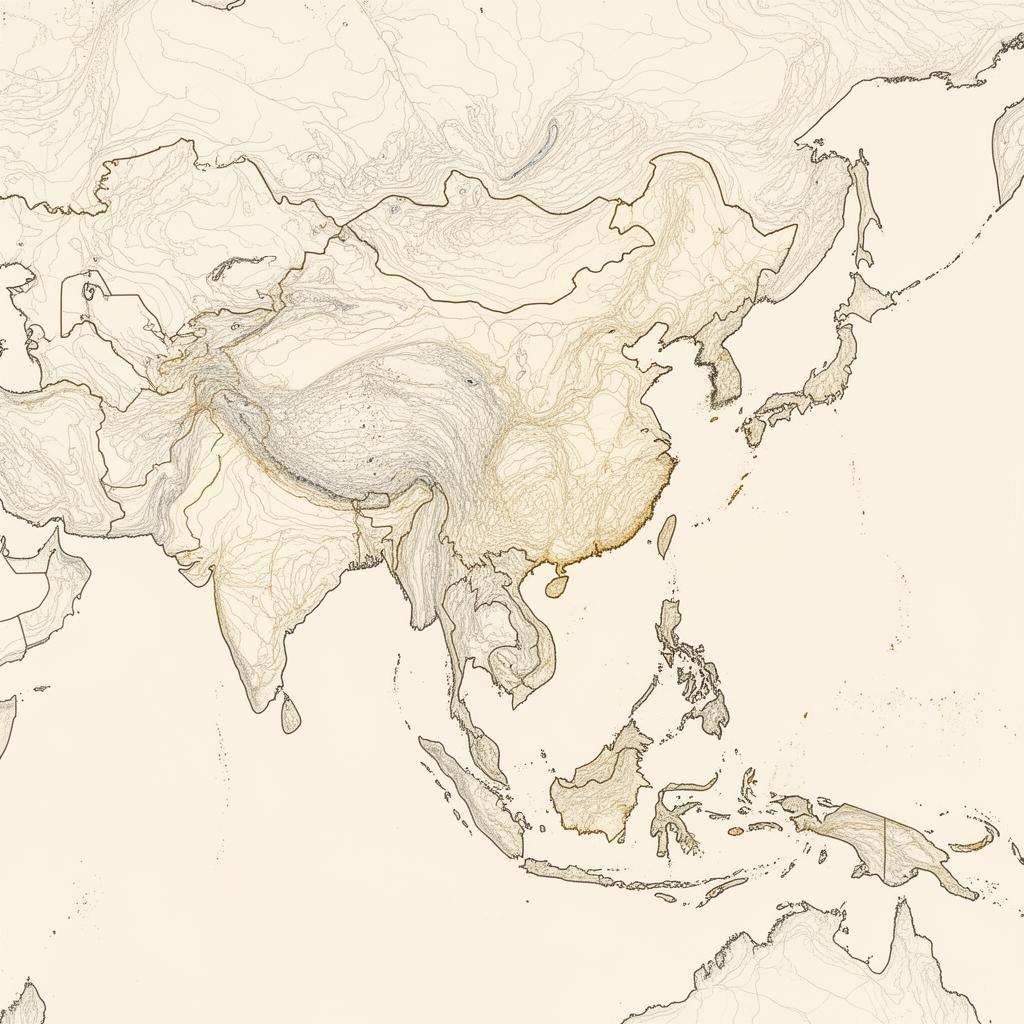 Asia Pacific topographic map