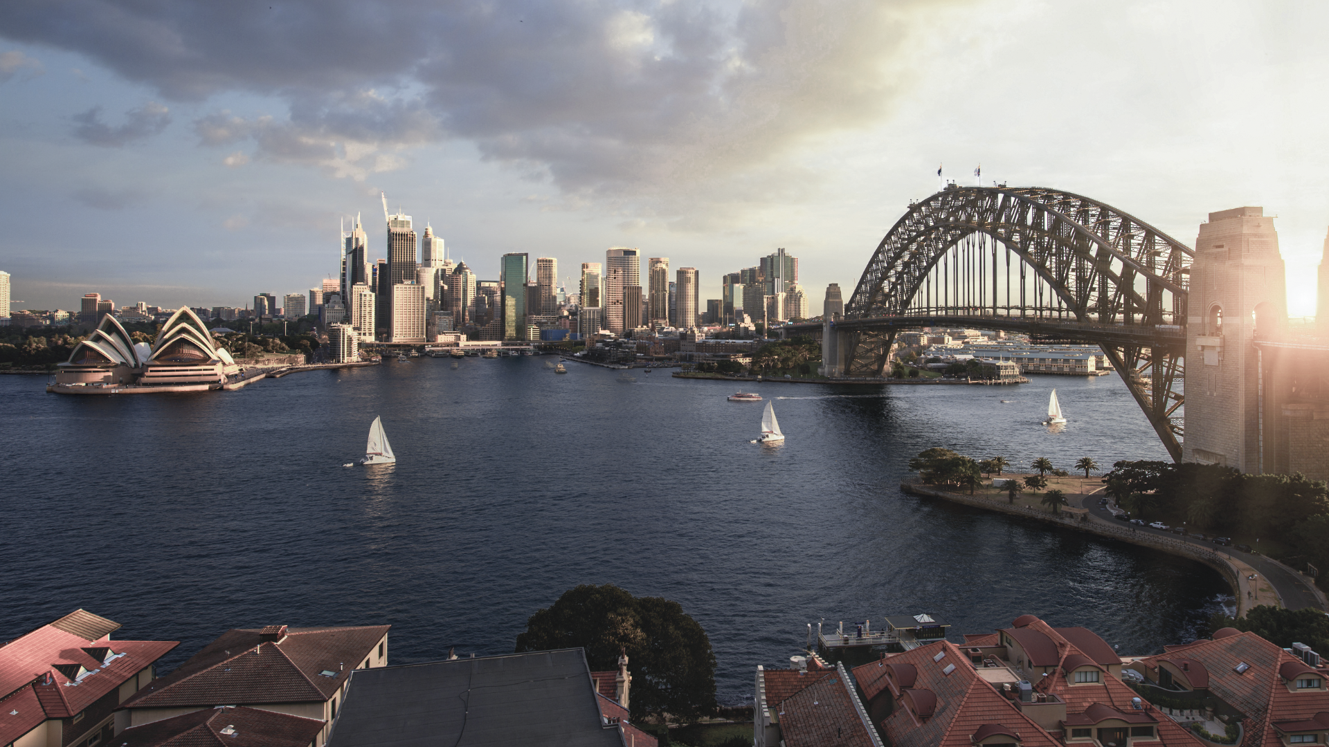 APAC skyline at dawn with port, infrastructure, and city